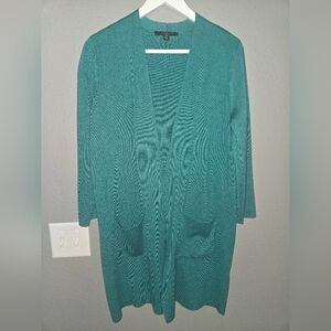 Cyrus Green Long Cardigan With Front Pockets Size Petite Medium
